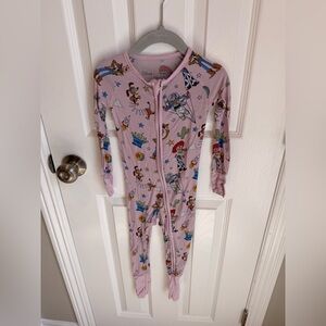 Little Sleepies Toy Story Kids Footie - Light Pink